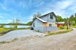 The Jigged Cabin exterior with lakefront, ample parking