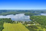 Aerial photo of Lac Heney and surrounding landscape